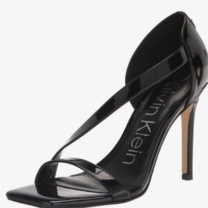 Calvin Klein Shiny Black Strappy Heels